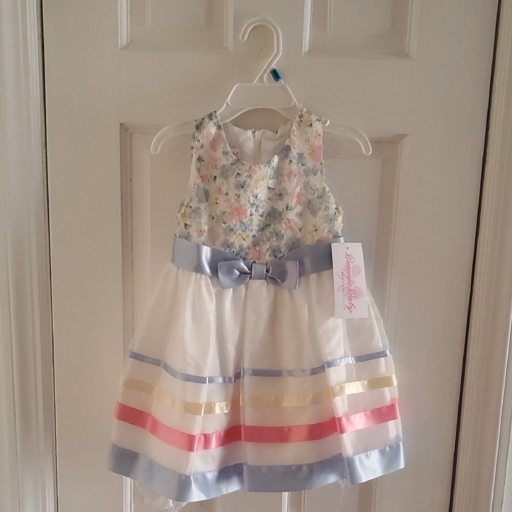 Lovely Floral and Striped Kids Dress